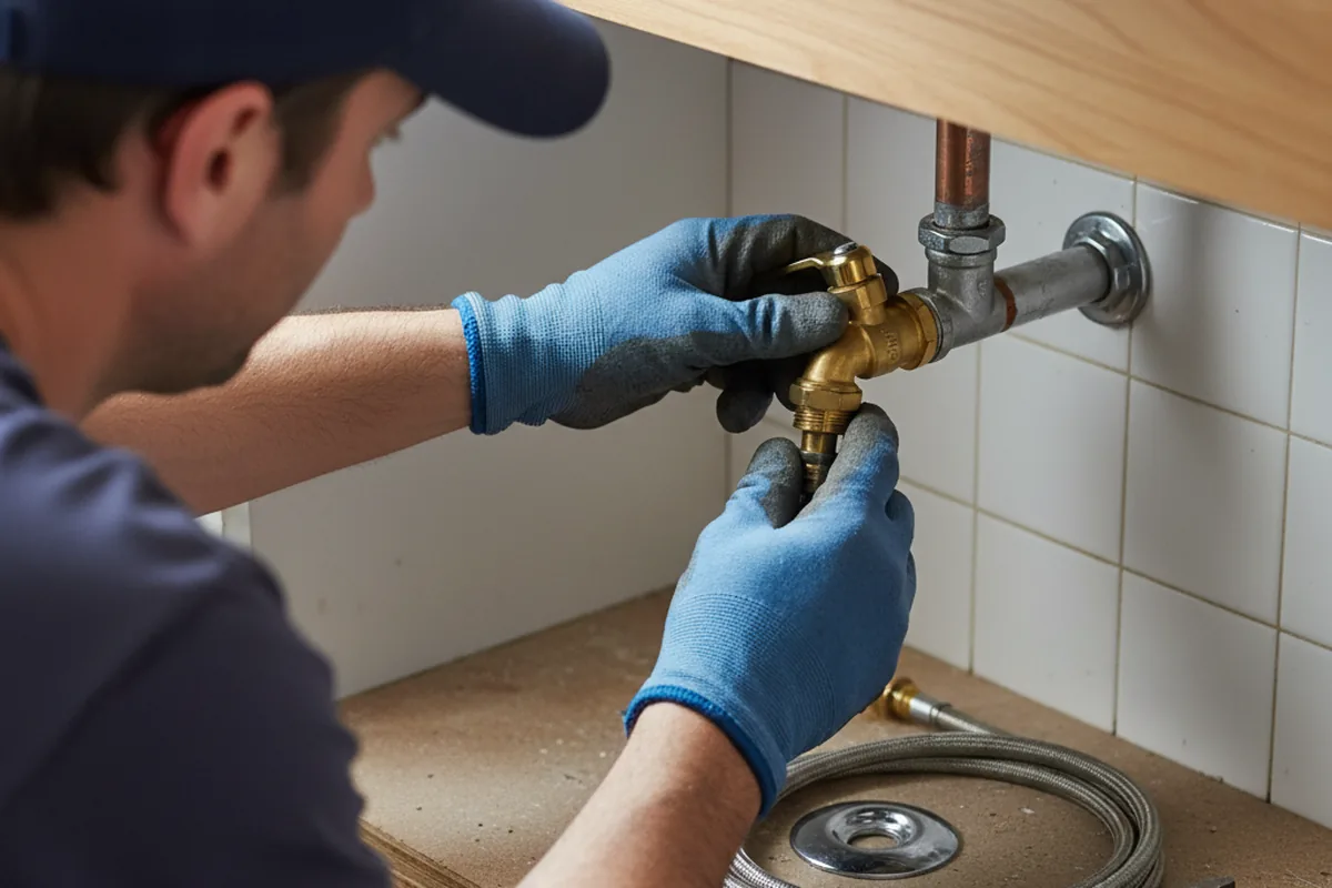 Shutoff valve and fitting work during Emergency Plumbing in Chappell